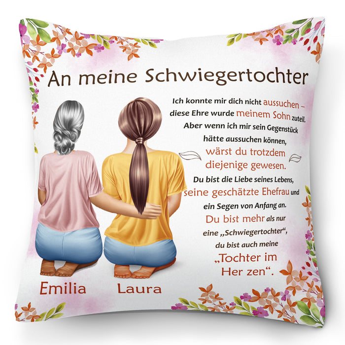 Du bist die Liebe seines Lebens – Geschenk für eine Schwiegertochter – Personalisierte Kissen