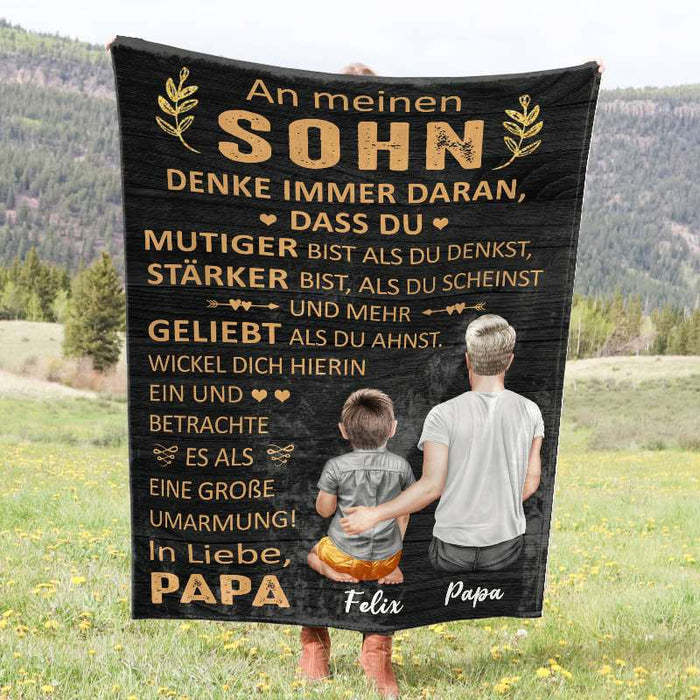 Du bist mehr geliebt - Geschenk für Sohn, Tochter - Personalisierte Fleecedecke/Sherpa Decke