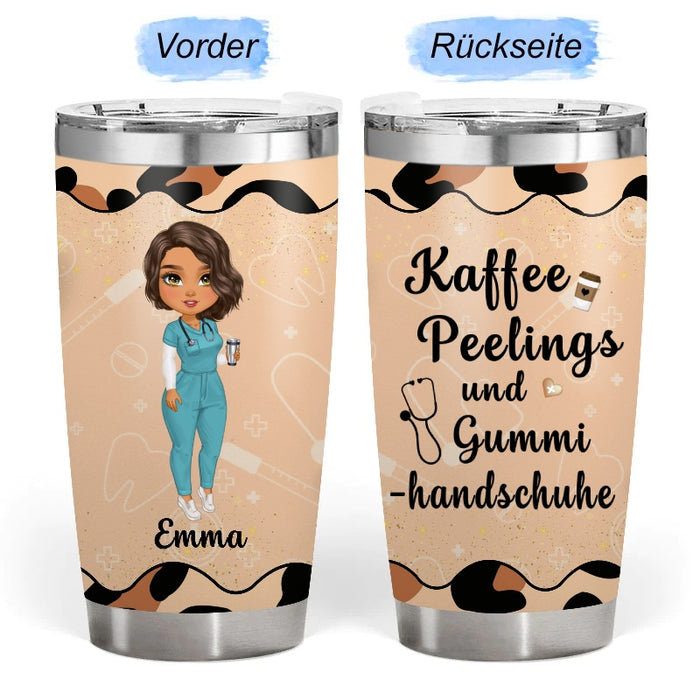 Kaffee, Peelings Und Gummihandschuhe – Geschenk für eine Krankenschwester – Personalisierter Becher
