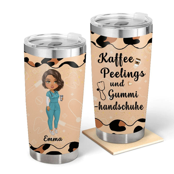Kaffee, Peelings Und Gummihandschuhe – Geschenk für eine Krankenschwester – Personalisierter Becher