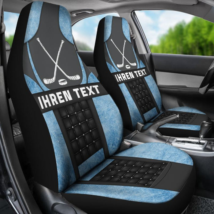 Personalisierte Autositzbezüge - Eishockeyschläger (2 Stück, universelle Passform)