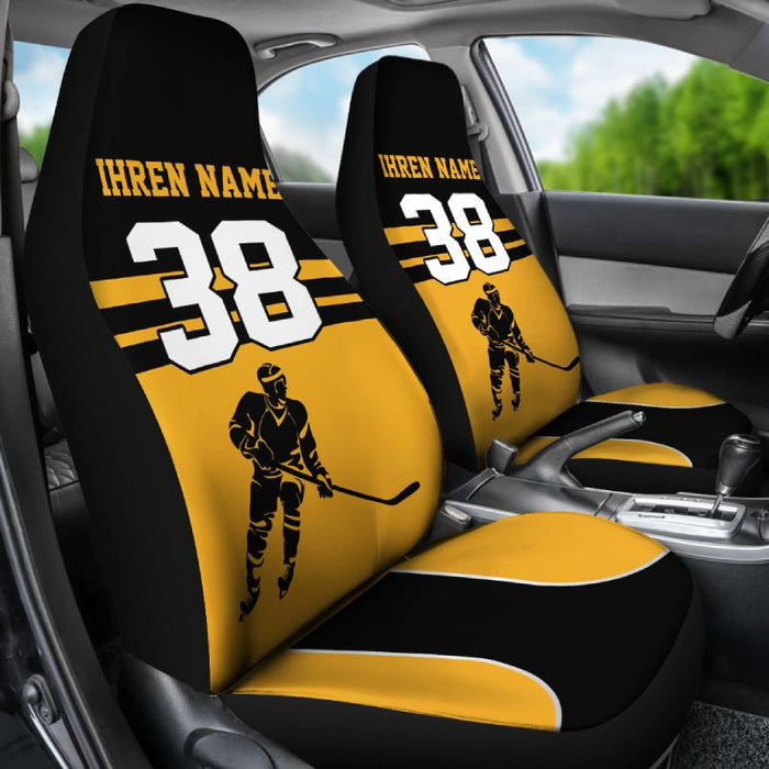Personalisierte Autositzbezüge - Hockeyfeld (2 Stück, universelle Passform)