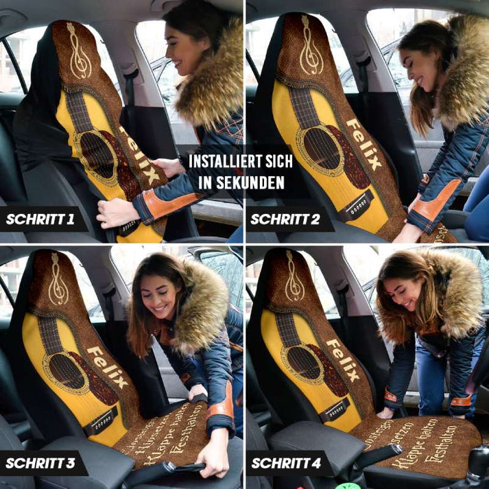 Personalisierte Gitarren-Autositzbezüge (2 Stück, universelle Passform)