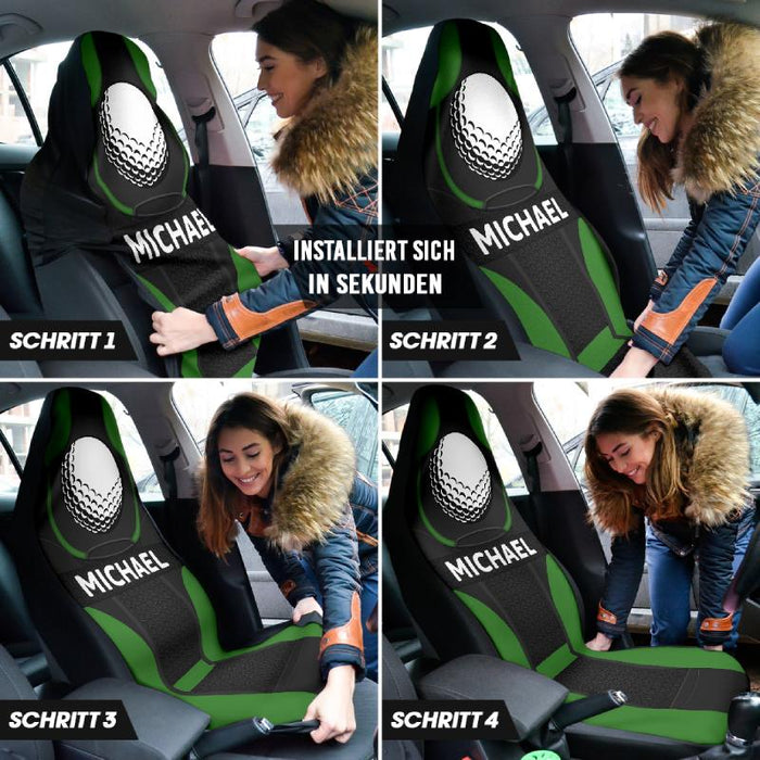 Personalisierte Autositzbezüge - Golfball (2 Stück, universelle Passform)