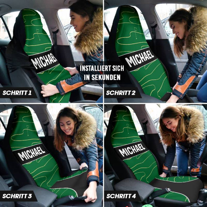 Personalisierte Autositzbezüge - Golfplatz (2 Stück, universelle Passform)