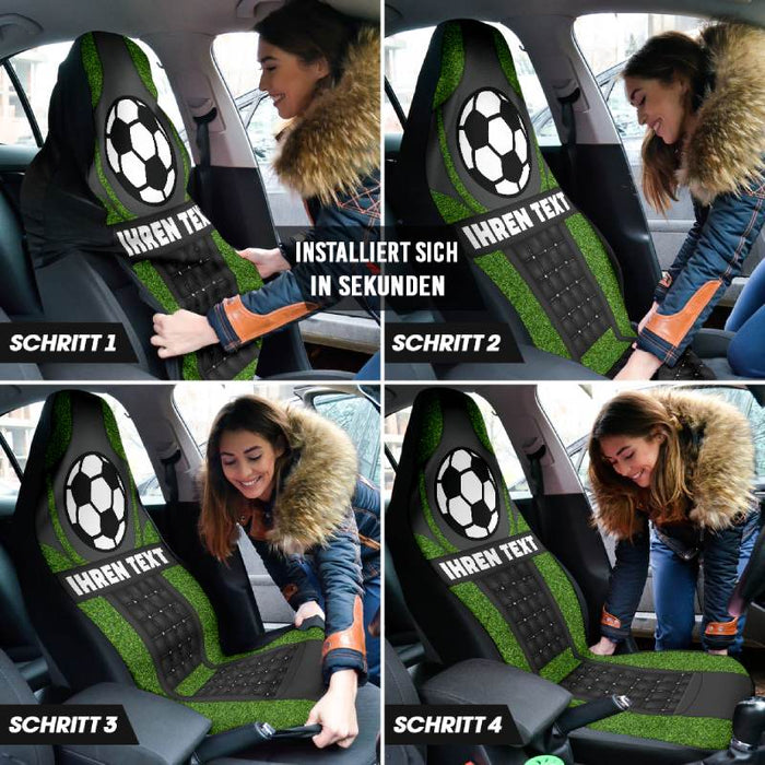 Personalisierte Autositzbezüge - Fußballfeld (2 Stück, universelle Passform)