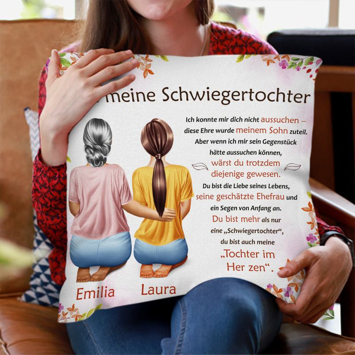 Du bist die Liebe seines Lebens – Geschenk für eine Schwiegertochter  – Personalisierte Kissen