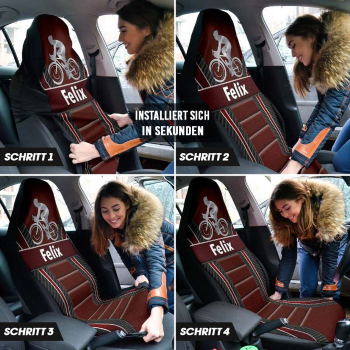 Personalisierte Radsport-Autositzbezüge (2 Stück, universelle Passform)