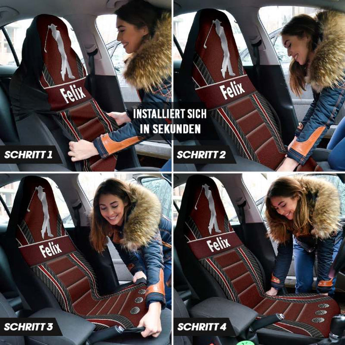 Personalisierte Golf-Autositzbezüge (2 Stück, universelle Passform)