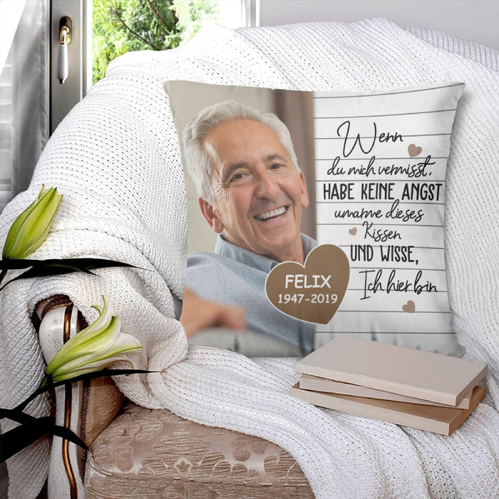 Ich Hier Bin  - Erinnerungsgeschenk - Personalisierte Kissen