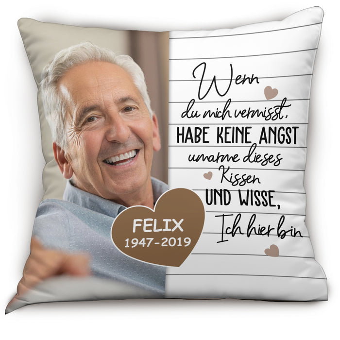 Ich Hier Bin  - Erinnerungsgeschenk - Personalisierte Kissen