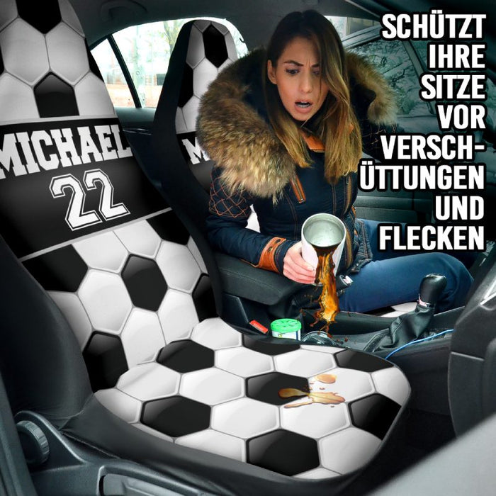Personalisierte Autositzbezüge - Ball (2 Stück, universelle Passform)