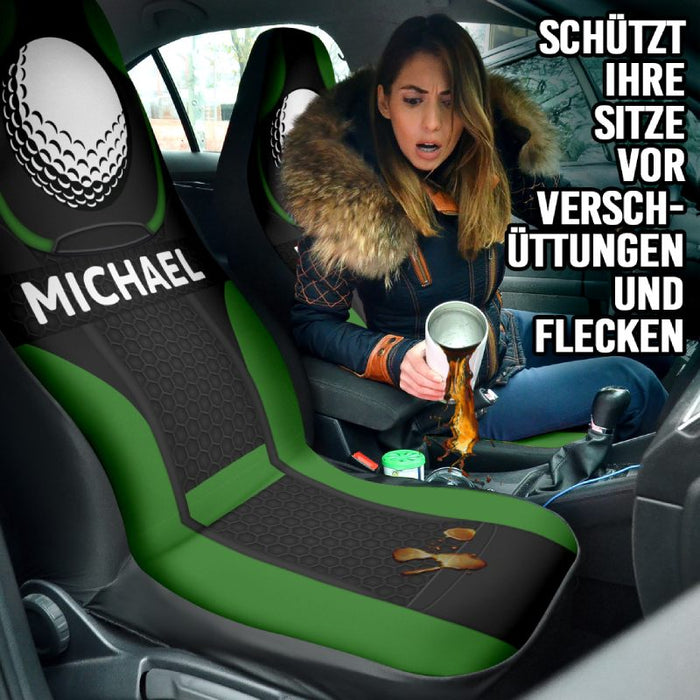 Personalisierte Autositzbezüge - Golfball (2 Stück, universelle Passform)