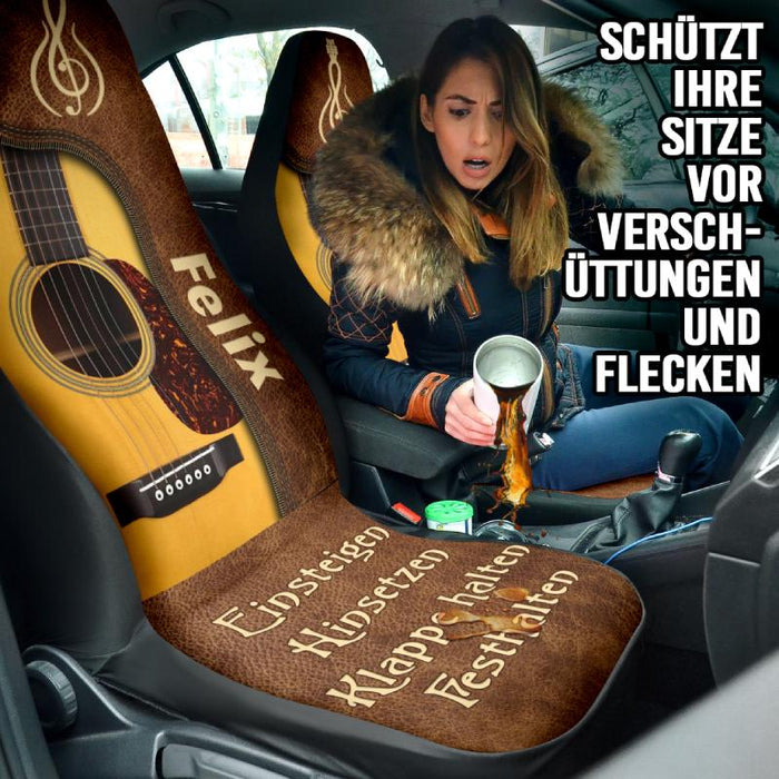 Personalisierte Gitarren-Autositzbezüge (2 Stück, universelle Passform)