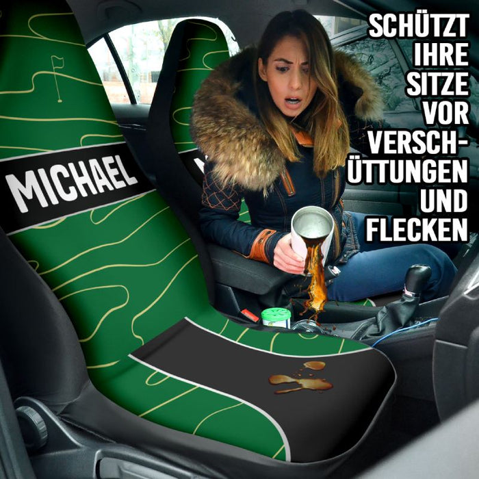 Personalisierte Autositzbezüge - Golfplatz (2 Stück, universelle Passform)