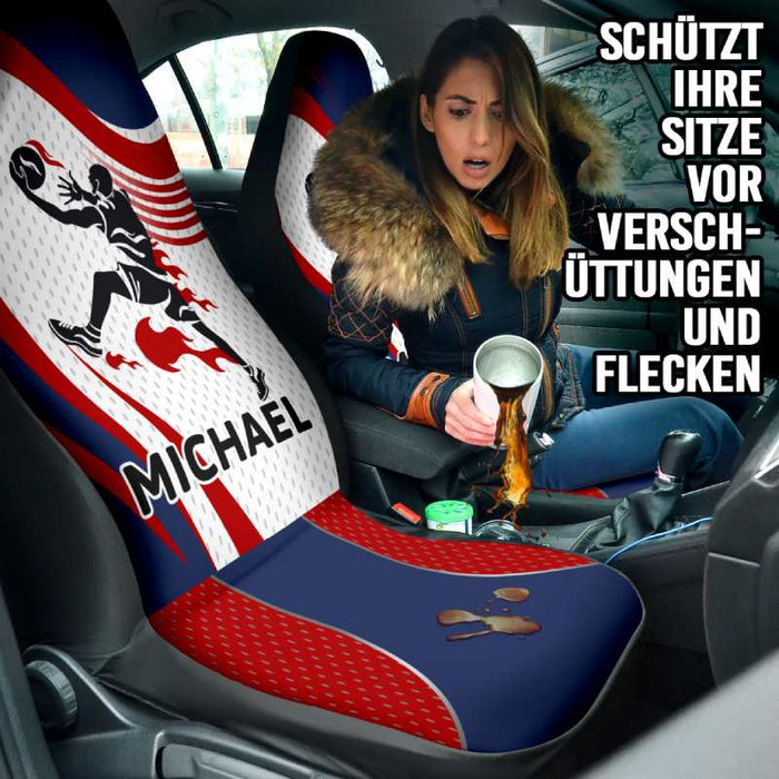 Personalisierte Autositzbezüge - Basketballspieler (2 Stück, universelle Passform)