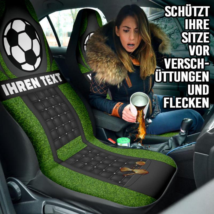 Personalisierte Autositzbezüge - Fußballfeld (2 Stück, universelle Passform)