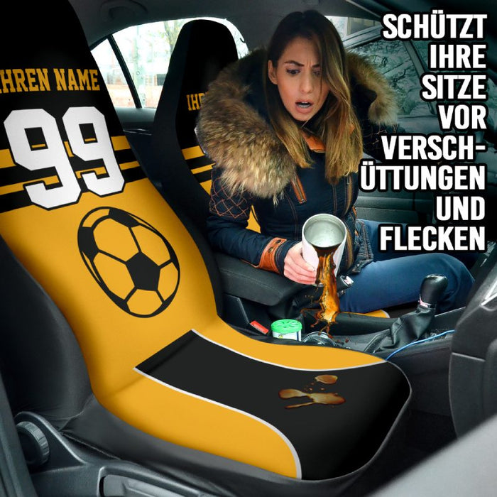 Personalisierte Autositzbezüge - Farbige Feld (2 Stück, universelle Passform)