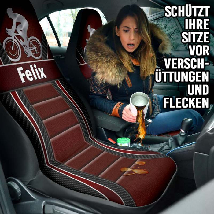 Personalisierte Radsport-Autositzbezüge (2 Stück, universelle Passform)