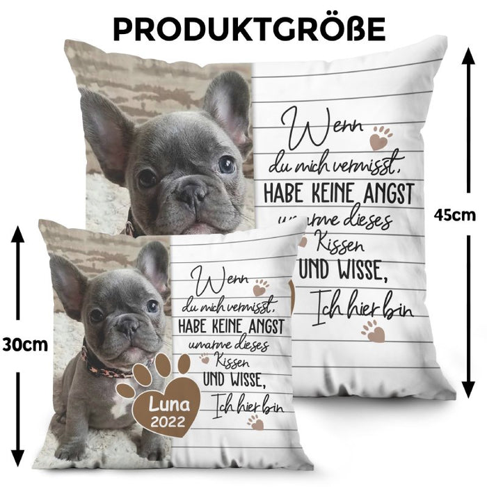 Habe keine angst umarme dieses kissen  - Erinnerungsgeschenk - Personalisierte Kissen