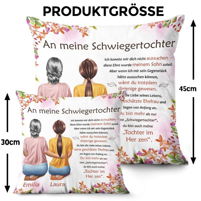 Du bist die Liebe seines Lebens – Geschenk für eine Schwiegertochter  – Personalisierte Kissen