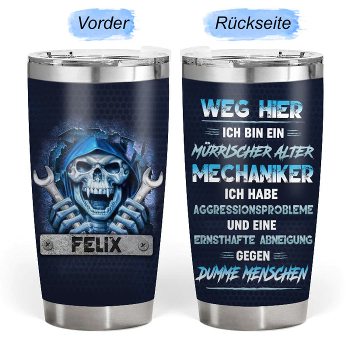 Mürrischer alter Mechaniker – Geschenk für einen Mechaniker – Personalisierter Becher
