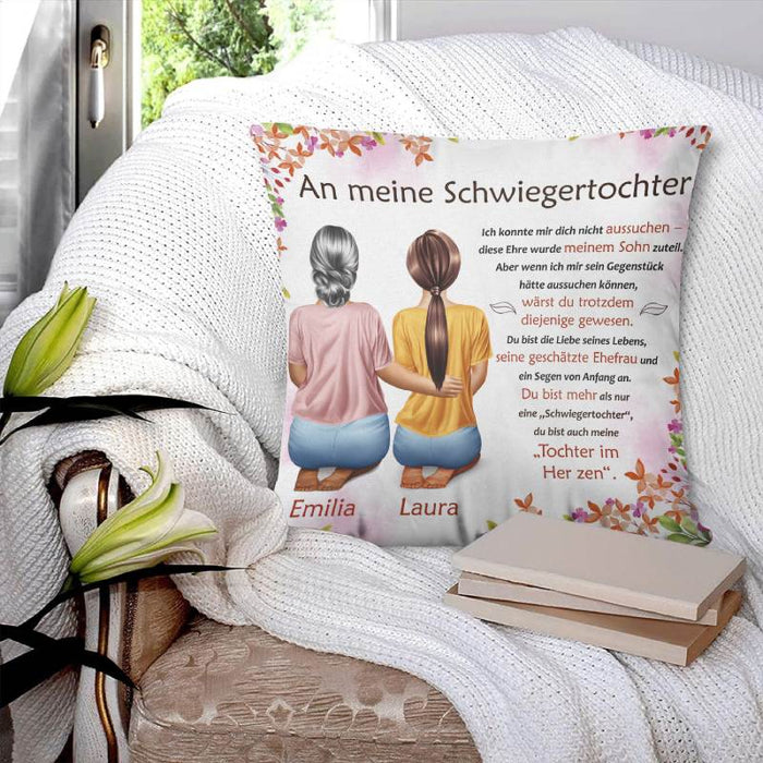 Du bist die Liebe seines Lebens – Geschenk für eine Schwiegertochter  – Personalisierte Kissen