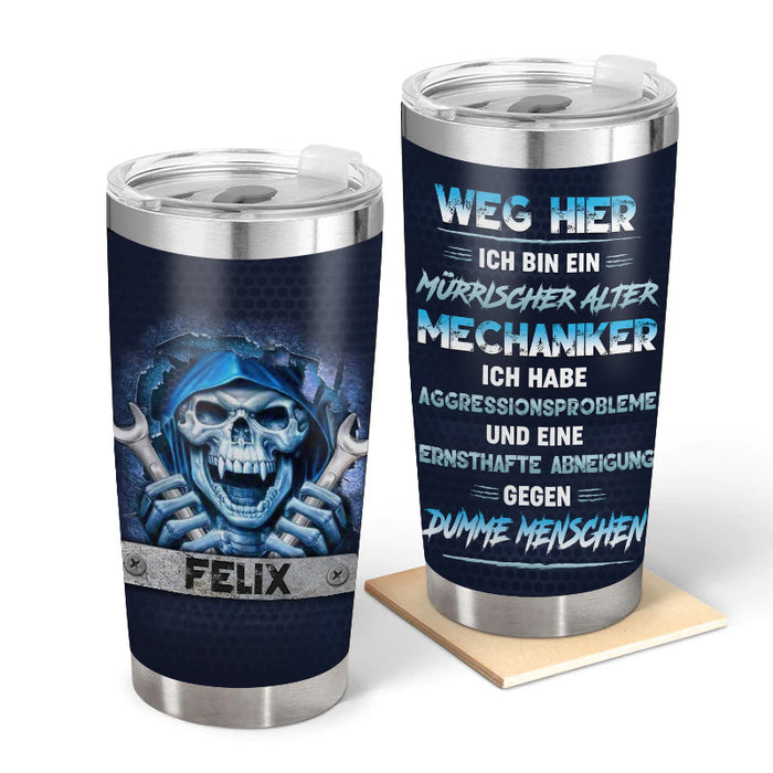 Mürrischer alter Mechaniker – Geschenk für einen Mechaniker – Personalisierter Becher