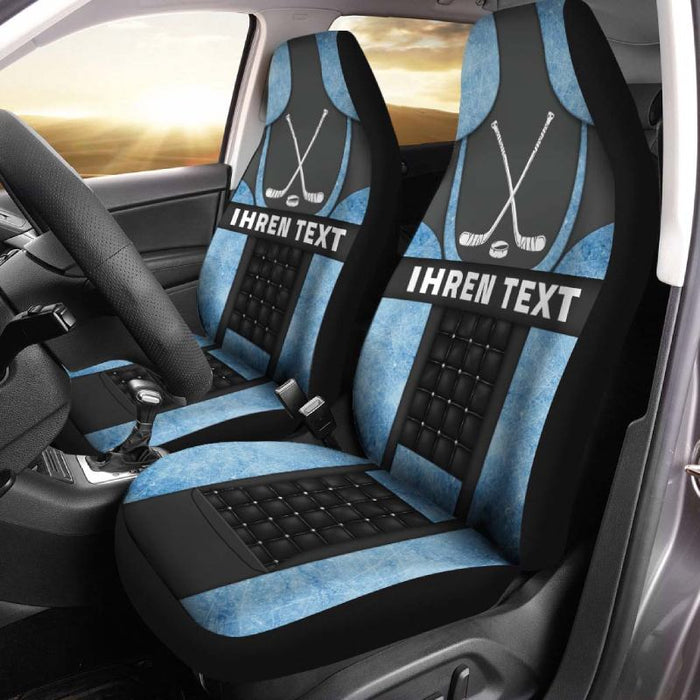 Personalisierte Autositzbezüge - Eishockeyschläger (2 Stück, universelle Passform)