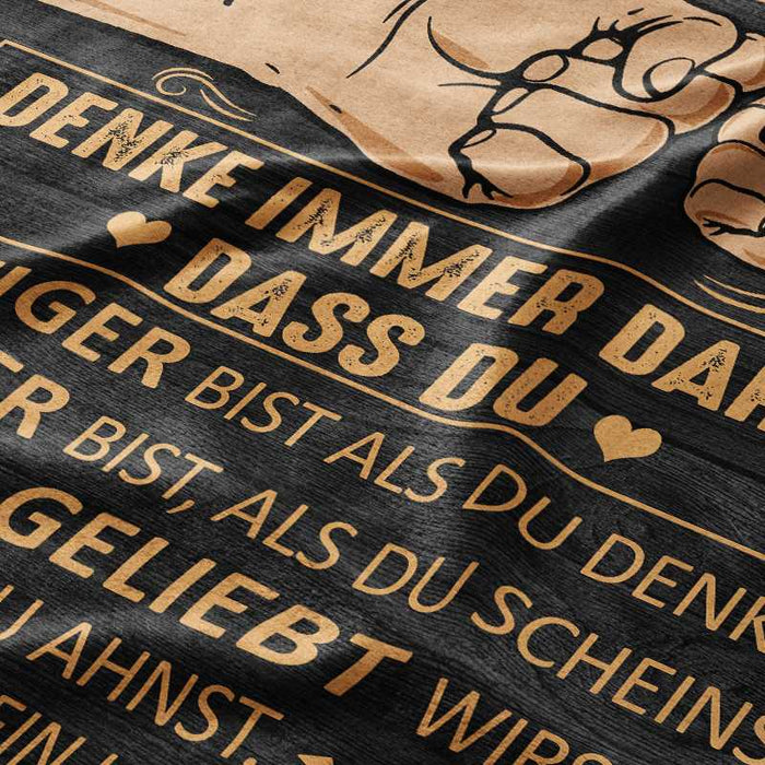 Denke immer daran dass Du... - Geschenk für Sohn - Personalisierte Fleecedecke/Sherpa Decke